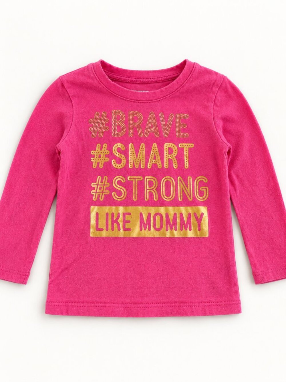 Garanimals Girls Strong Like Mommy Pink Gold Long Sleeve Tee 2T